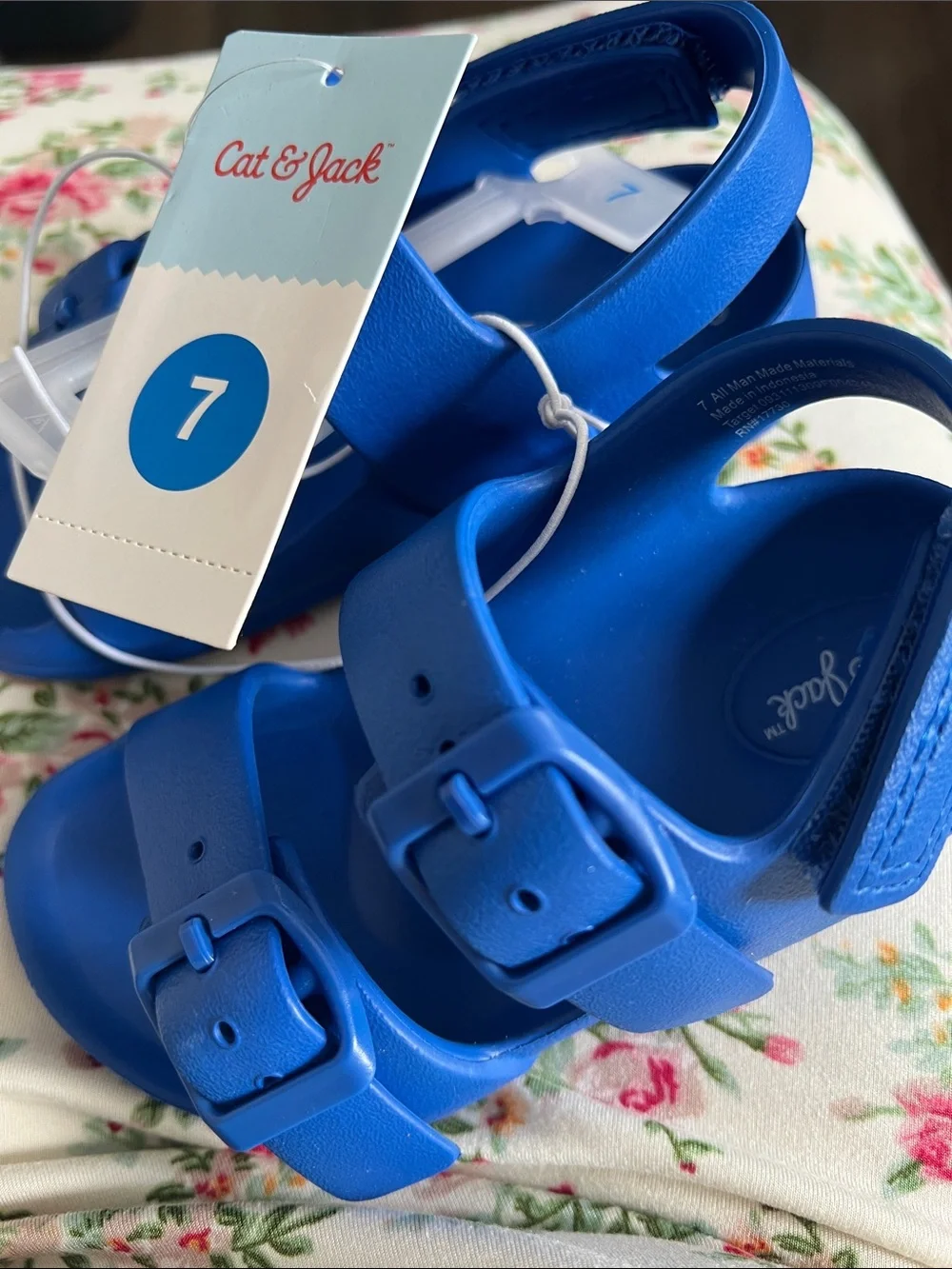 Cat & Jack Bright Blue Kids Buckle Sandals